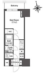コンフォリア東上野 10階1Kの間取り