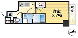 アドバンス神戸ラフィナート 1Kの間取図画像