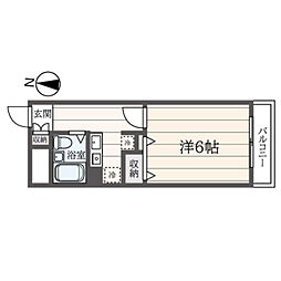 パストラーナ柏木 2階1Kの間取り
