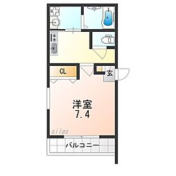 モレスヴィラ池田 1Kの間取図画像