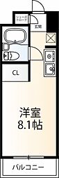 ジャスティス 1Kの間取図画像