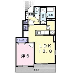 JR紀勢本線 海南駅 徒歩30分の賃貸アパート 1階1LDKの間取り