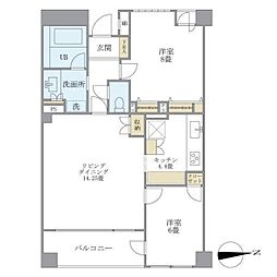 東急田園都市線 池尻大橋駅 徒歩9分の賃貸マンション 1階2LDKの間取り
