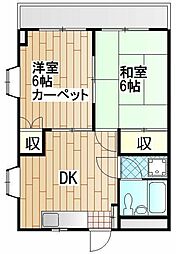 グローバルハイツ 2DKの間取図画像