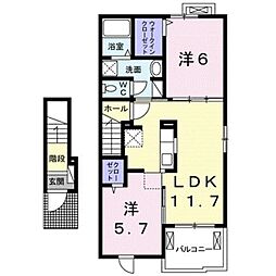 ベル・ファミーユ2 2LDKの間取図画像