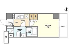 グランカーサ両国イースト 602 6階1Kの間取り