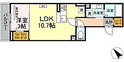 キタムラハイツ 1LDKの間取図画像