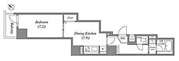 フォレシティ蔵前 1DKの間取図画像