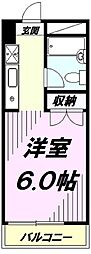 フローラル散田 1Kの間取図画像