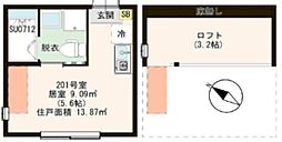 SKフェリス金町 ワンルームの間取図画像