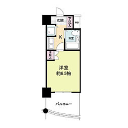 ジョイフル紫野 5階1Kの間取り