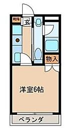 コンフォートプレイス 1Kの間取図画像