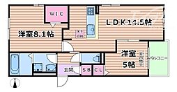 GRANDIRさわらぎ 2LDKの間取図画像