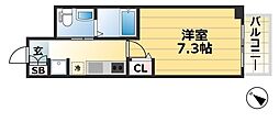 セレニテ神戸元町 7階1Kの間取り