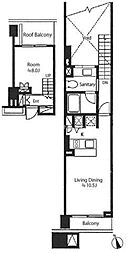 カスタリア戸越駅前 1LDKの間取図画像