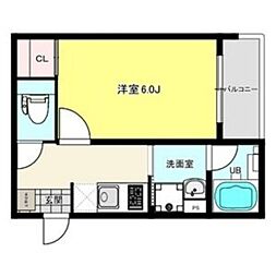 明石市大観町アパート 1Kの間取図画像