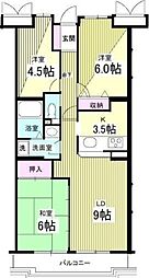 アーバン・ヒルズ21 3階3LDKの間取り