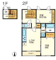 リュミエール 2階2LDKの間取り