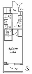 ジェノヴィア京成立石4スカイガーデン 1Kの間取図画像