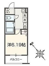 ＭＥＬＤＩＡ大袋 2階1Kの間取り