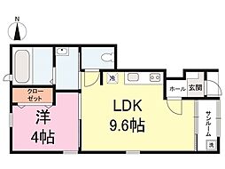 ル・シャロン 1LDKの間取図画像