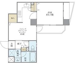 中銀門前仲町マンシオン 5階1LDKの間取り