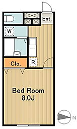 京王相模原線 南大沢駅 バス10分 殿ヶ谷戸下車 徒歩1分の賃貸アパート 2階1Kの間取り