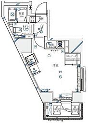 ル・リオン西新宿 7階ワンルームの間取り