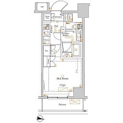 JR埼京線 十条駅 徒歩8分の賃貸マンション 4階1Kの間取り