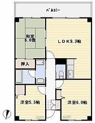 セントラルビレッジ三鷹 2階3LDKの間取り