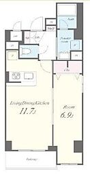 Vega Sanwa 3階1LDKの間取り