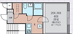 ラシクラス西大井 1Kの間取図画像