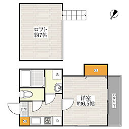 デッセ曰佐 1Kの間取図画像