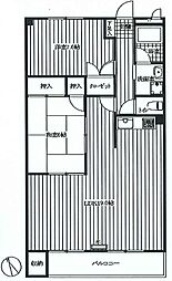 東武鶴瀬西口サンライトマンション 2LDKの間取図画像