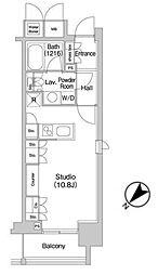コンフォリア北参道 ワンルームの間取図画像