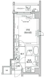 ルフレイムーブル北千住 3階1Kの間取り