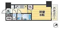 プレサンス神戸元町ベルシオン 1Kの間取図画像