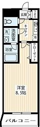 ARCOBALENO武蔵小杉2 1Kの間取図画像