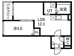Jack kamisatoI 1LDKの間取図画像
