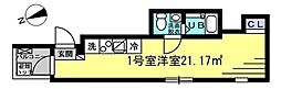 アージュドール門前仲町 ワンルームの間取図画像