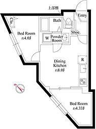 エルファーロ明大前3 1階2DKの間取り