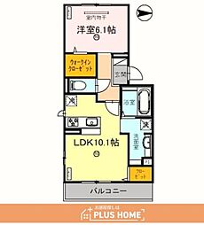 ナピカ2 1LDKの間取図画像