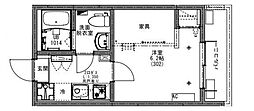 KEIAI RESIDENCE 大和田 3階1Kの間取り