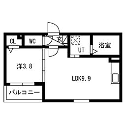 Torrie友井 1LDKの間取図画像