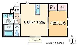クレール東新小岩 1階1LDKの間取り