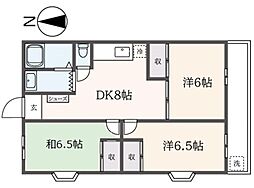 つくし野ストークマンション 3DKの間取図画像