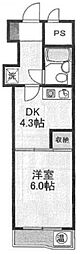 光シャンブル品川東八ツ山公園 1DKの間取図画像
