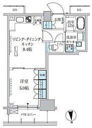 パークアクシス上野三丁目 1LDKの間取図画像