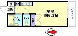 ハウストトロの森1 ワンルームの間取図画像