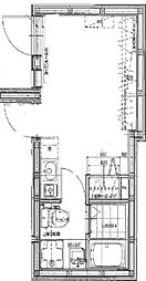 GRANDE野方North ワンルームの間取図画像